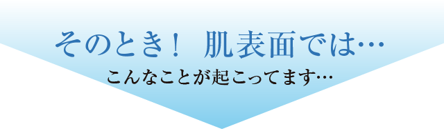 そのとき！肌表面では…こんなことが起こってます…