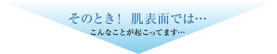 そのとき！肌表面では… こんなことが起こってます…